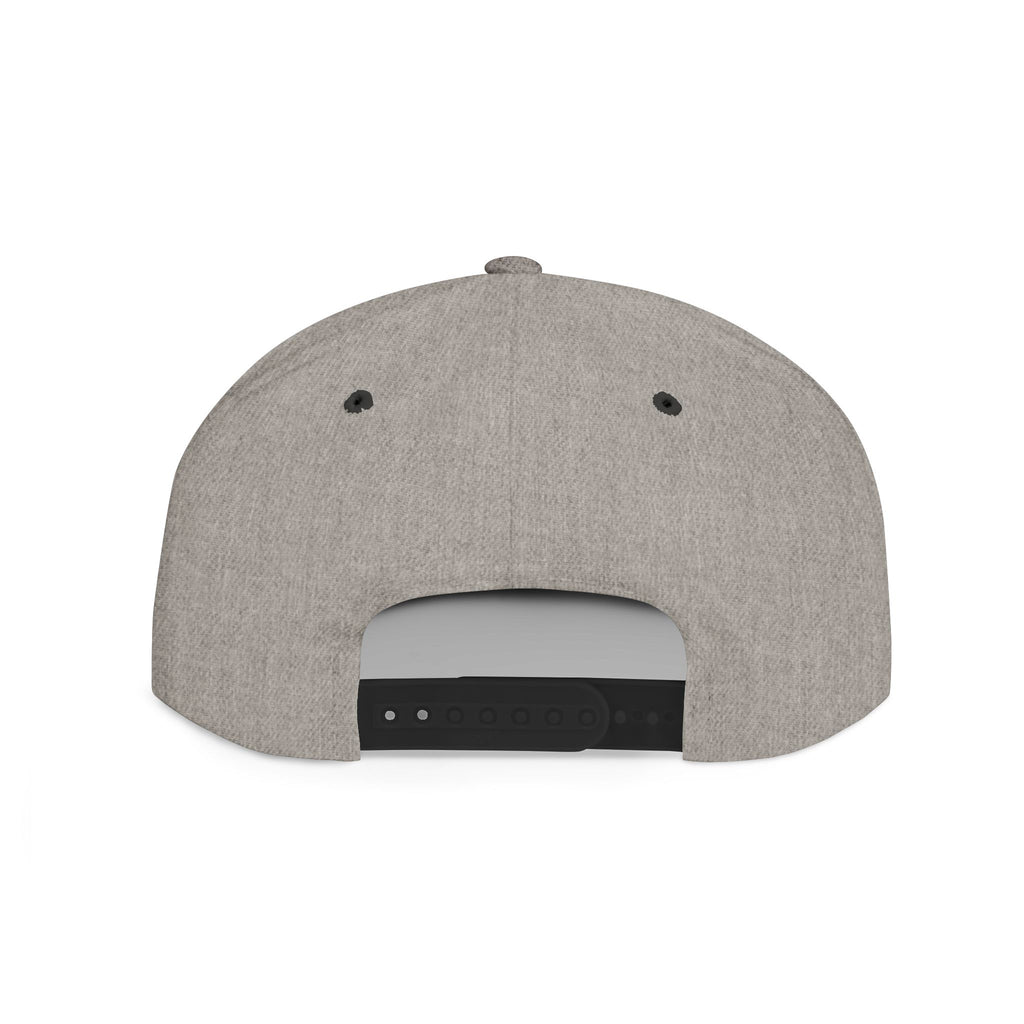 Pew Review logo Flat Bill Snapback | Minimal embroidered trucker cap