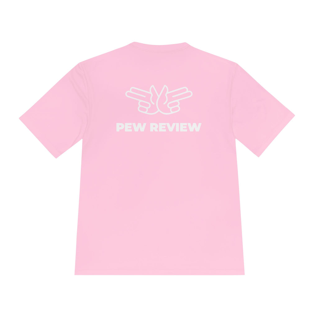 !stPointofPew/Pew Review Moisture-Wicking Tee — “Stay Armed Stay Blessed” Graphic