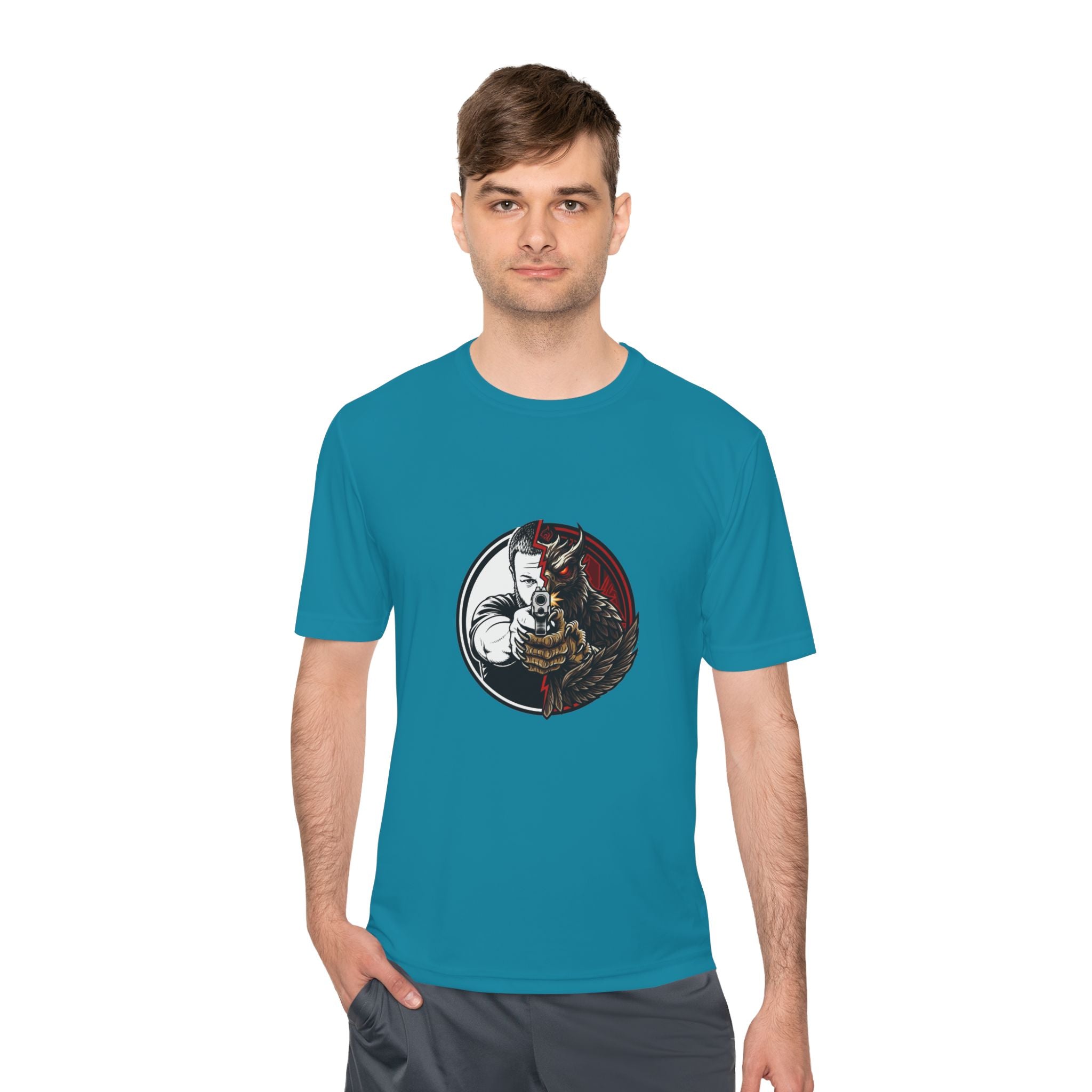 Pew Review Target Shooter Graphic Tee — Skull Gunslinger Design