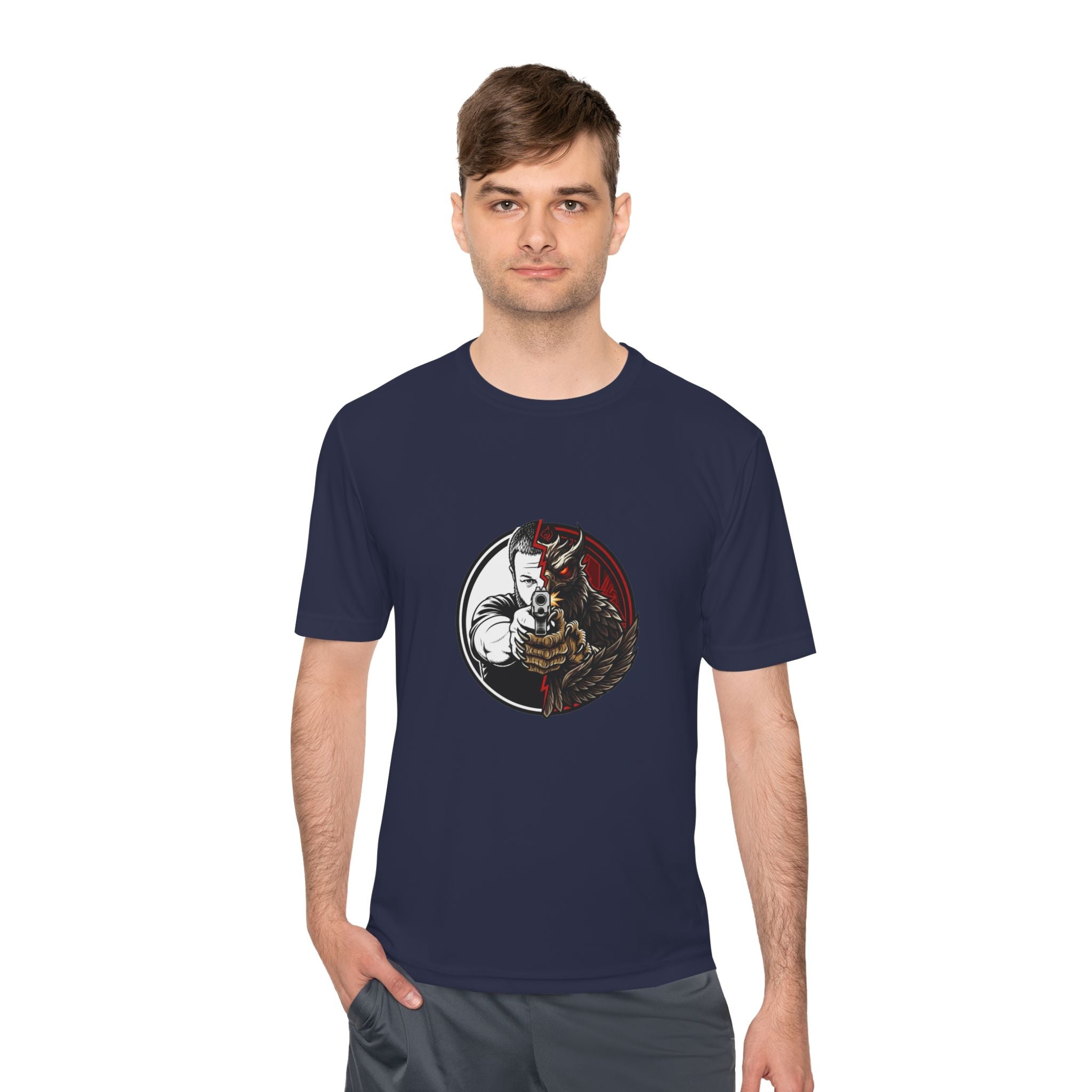 Pew Review Target Shooter Graphic Tee — Skull Gunslinger Design