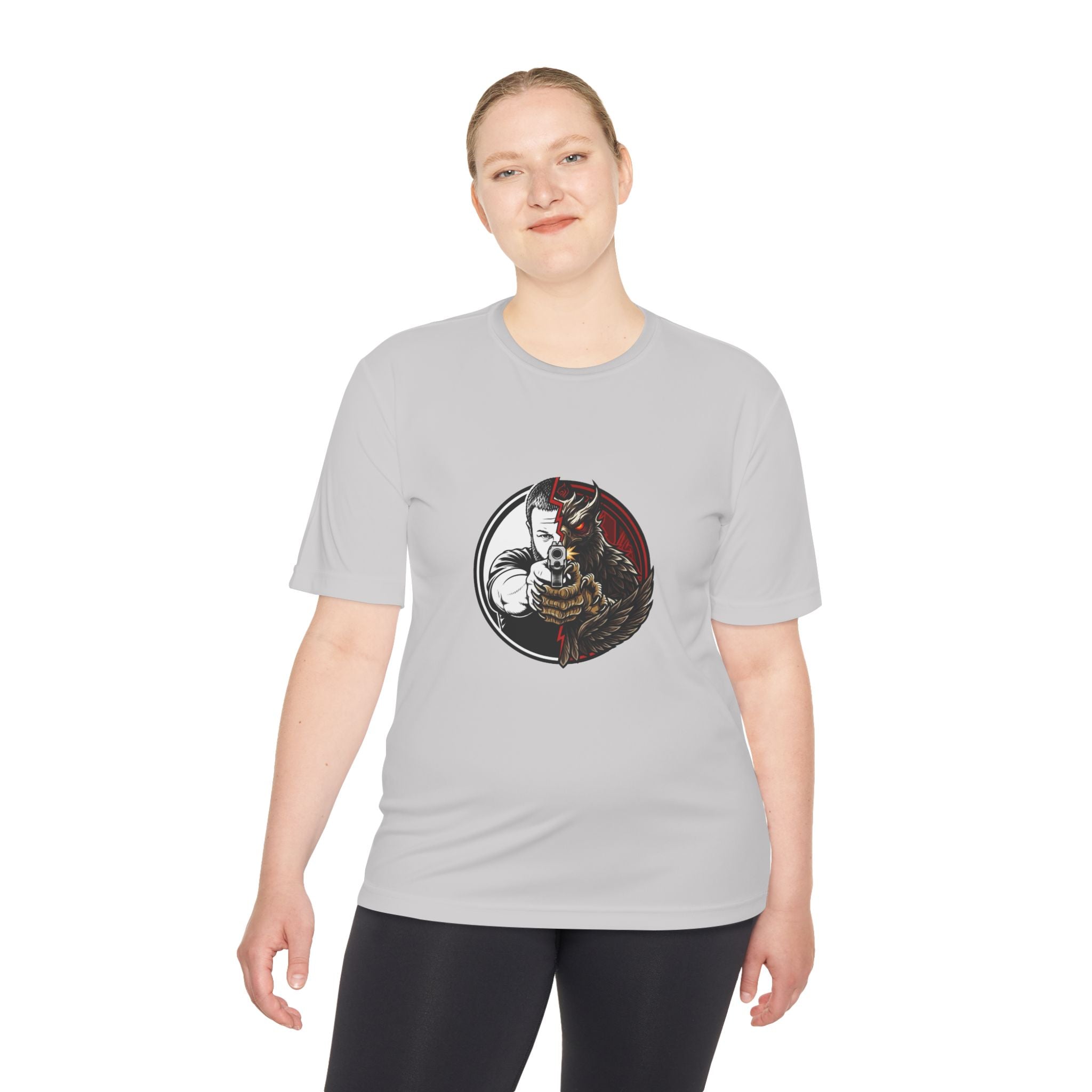 Pew Review Target Shooter Graphic Tee — Skull Gunslinger Design