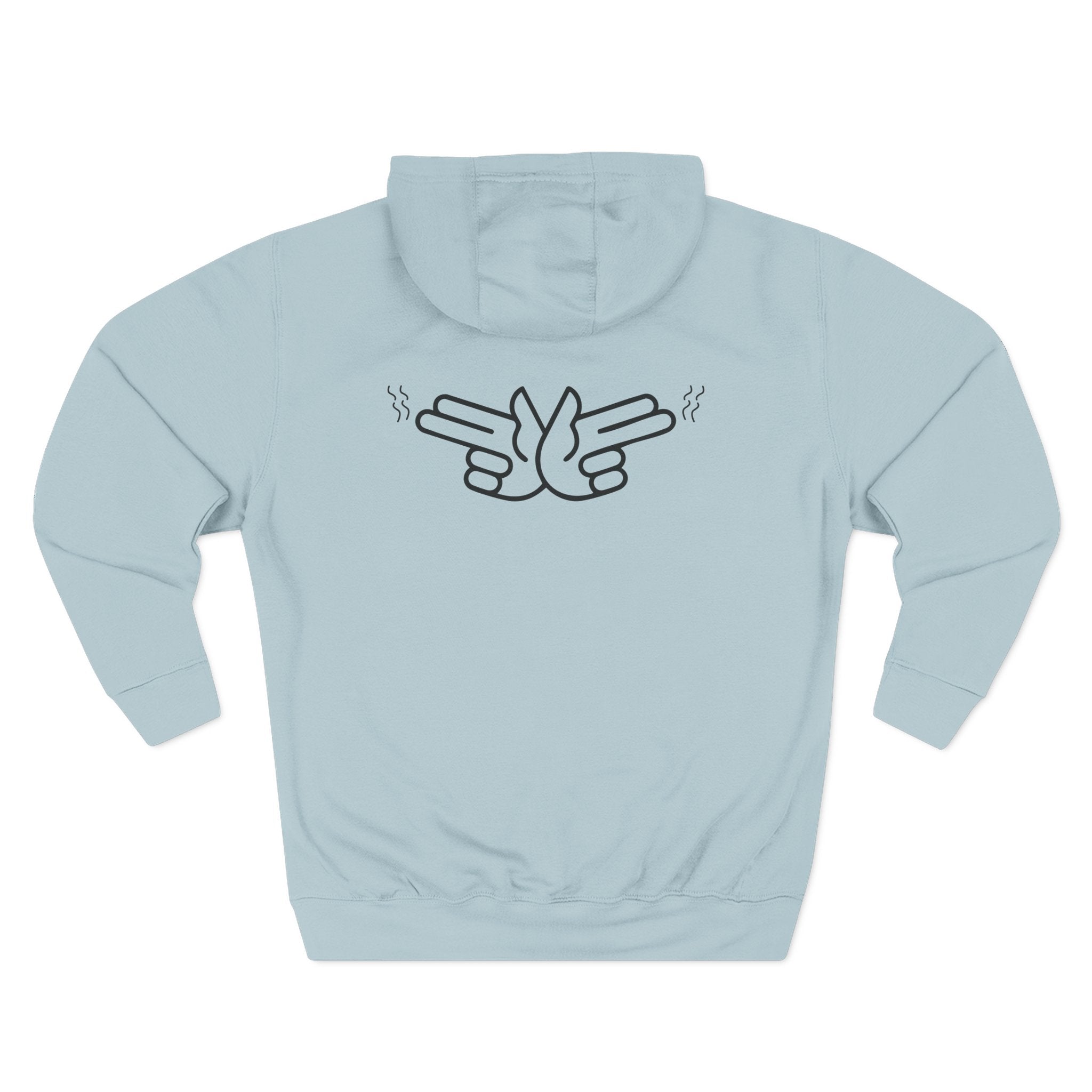Peace Hand Gesture Hoodie | Minimal Line Art, FEW REVIEW Text