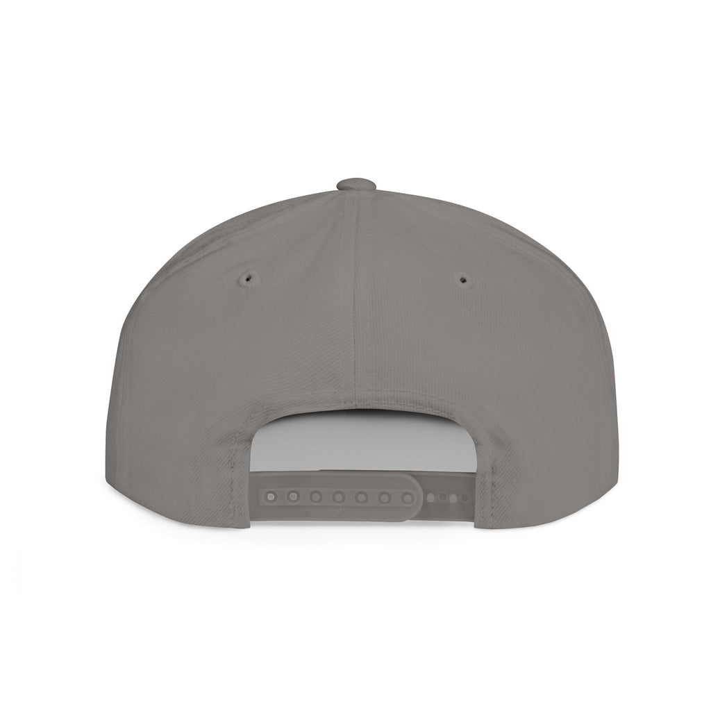 Pew Review logo Flat Bill Snapback | Minimal embroidered trucker cap