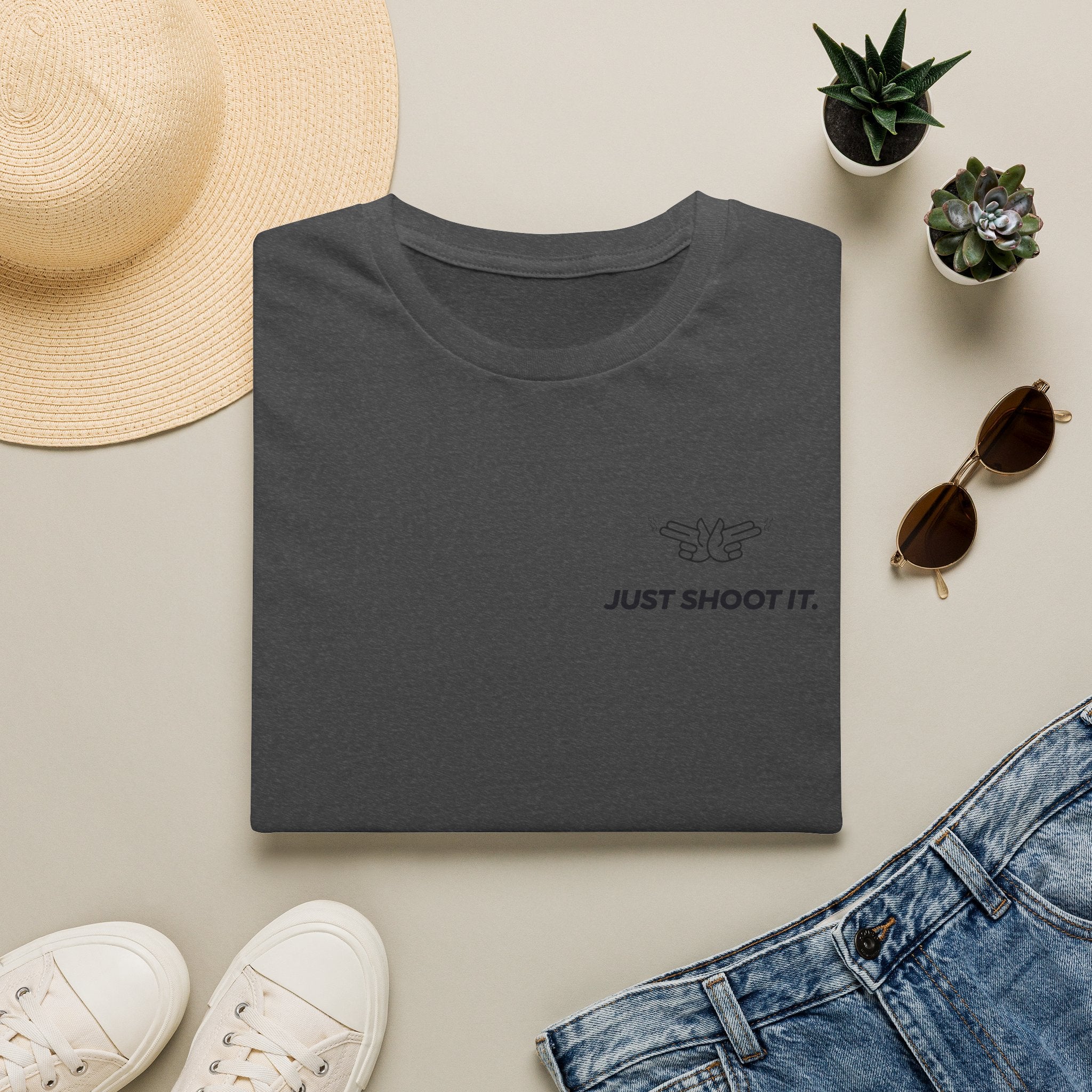 Just Shoot It T-Shirt | Minimal Typography Photography Tee