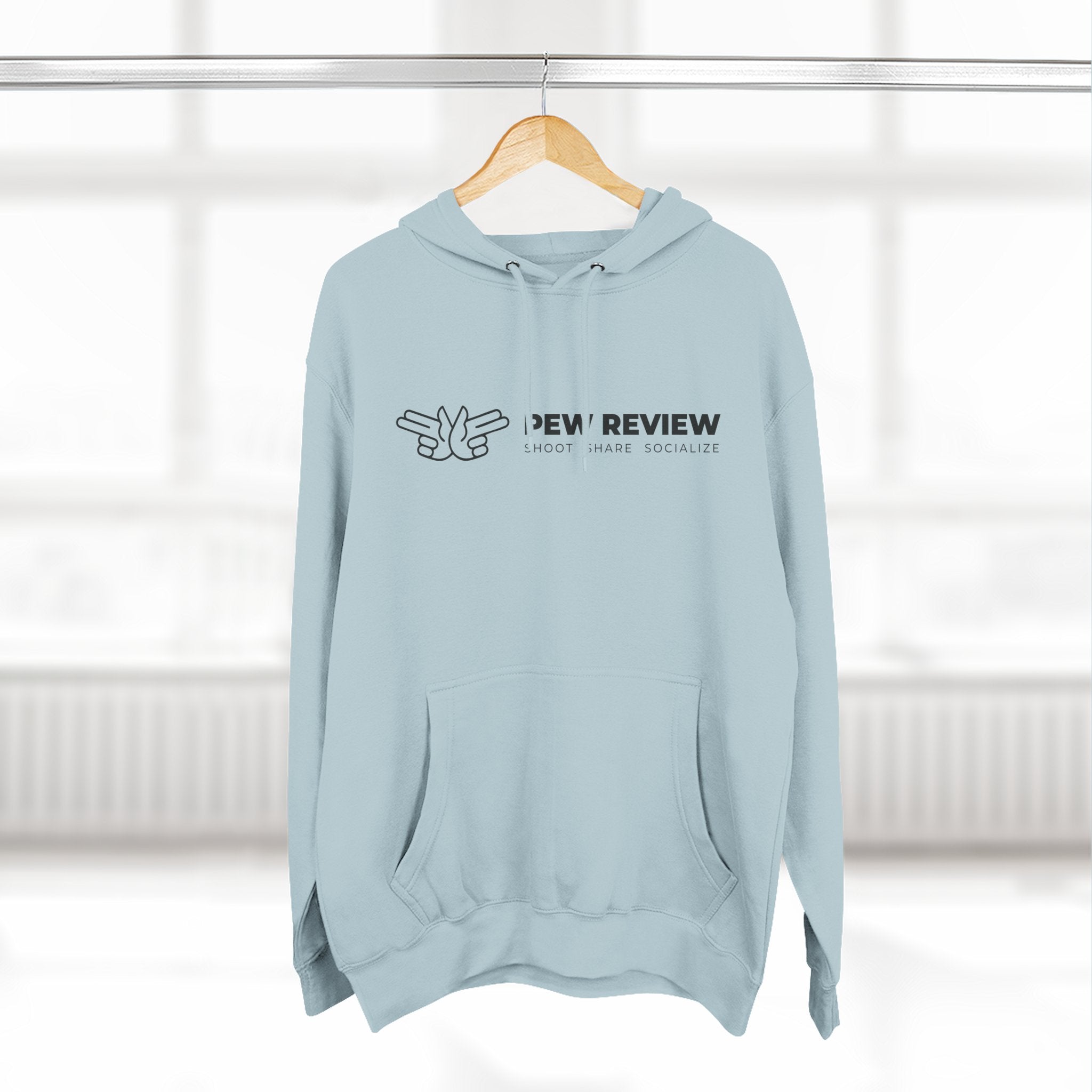 Peace Hand Gesture Hoodie | Minimal Line Art, FEW REVIEW Text