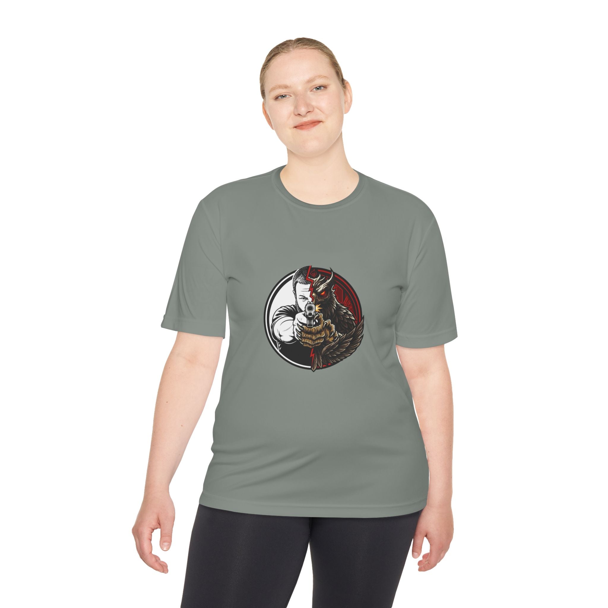 Pew Review Target Shooter Graphic Tee — Skull Gunslinger Design