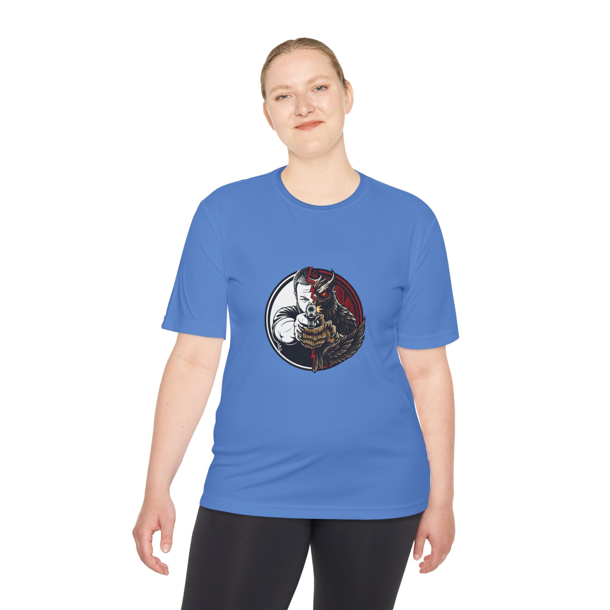 Pew Review Target Shooter Graphic Tee — Skull Gunslinger Design