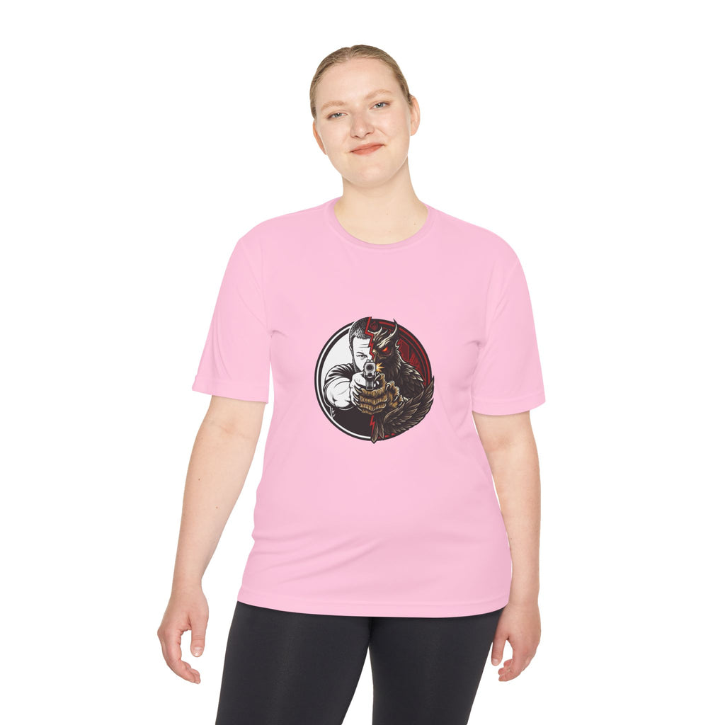 Pew Review Target Shooter Graphic Tee — Skull Gunslinger Design