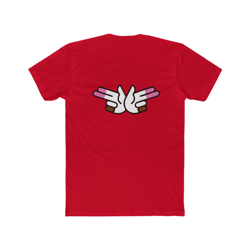 Peace Dove Graphic Tee — Retro Hands Holding Pink Candies