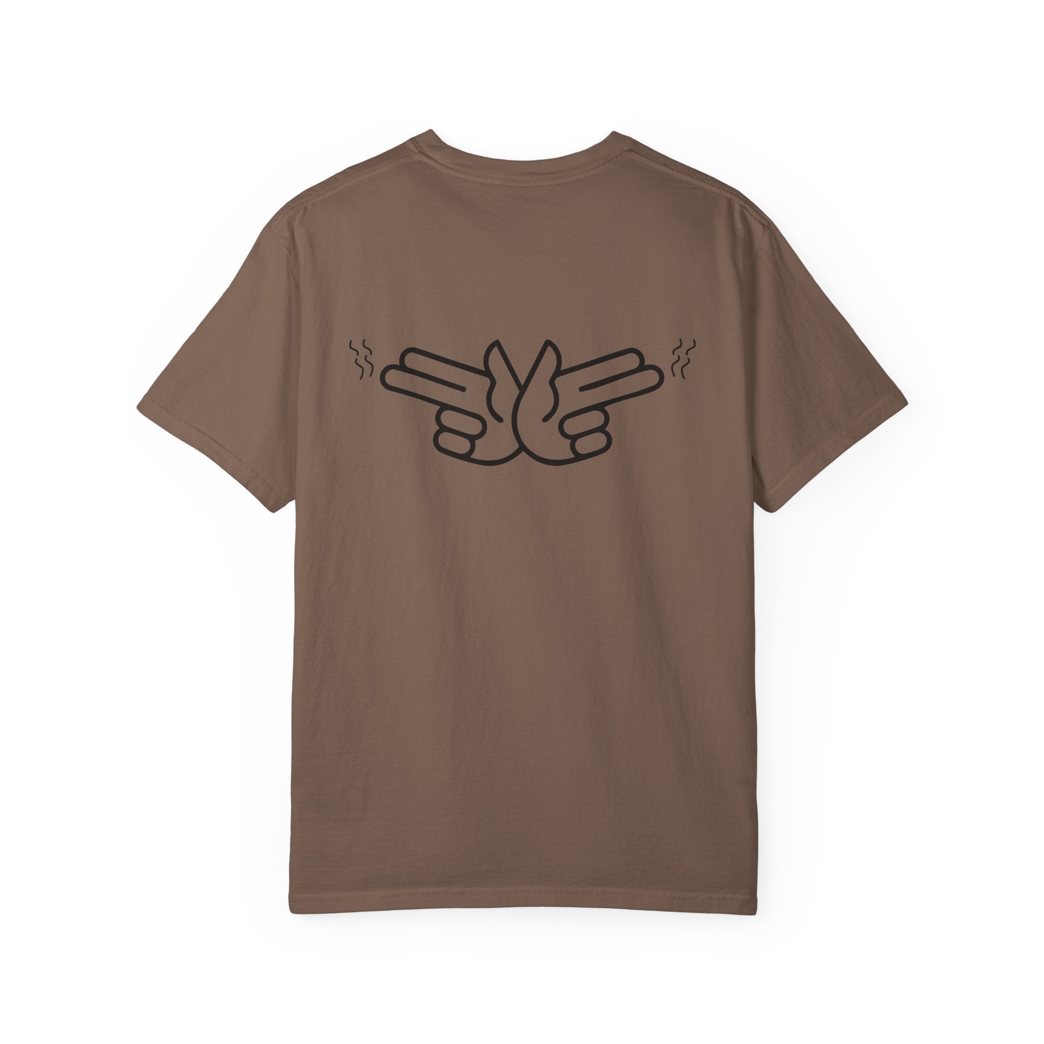 Pew Review logo tee T-Shirt | finger guns outline design