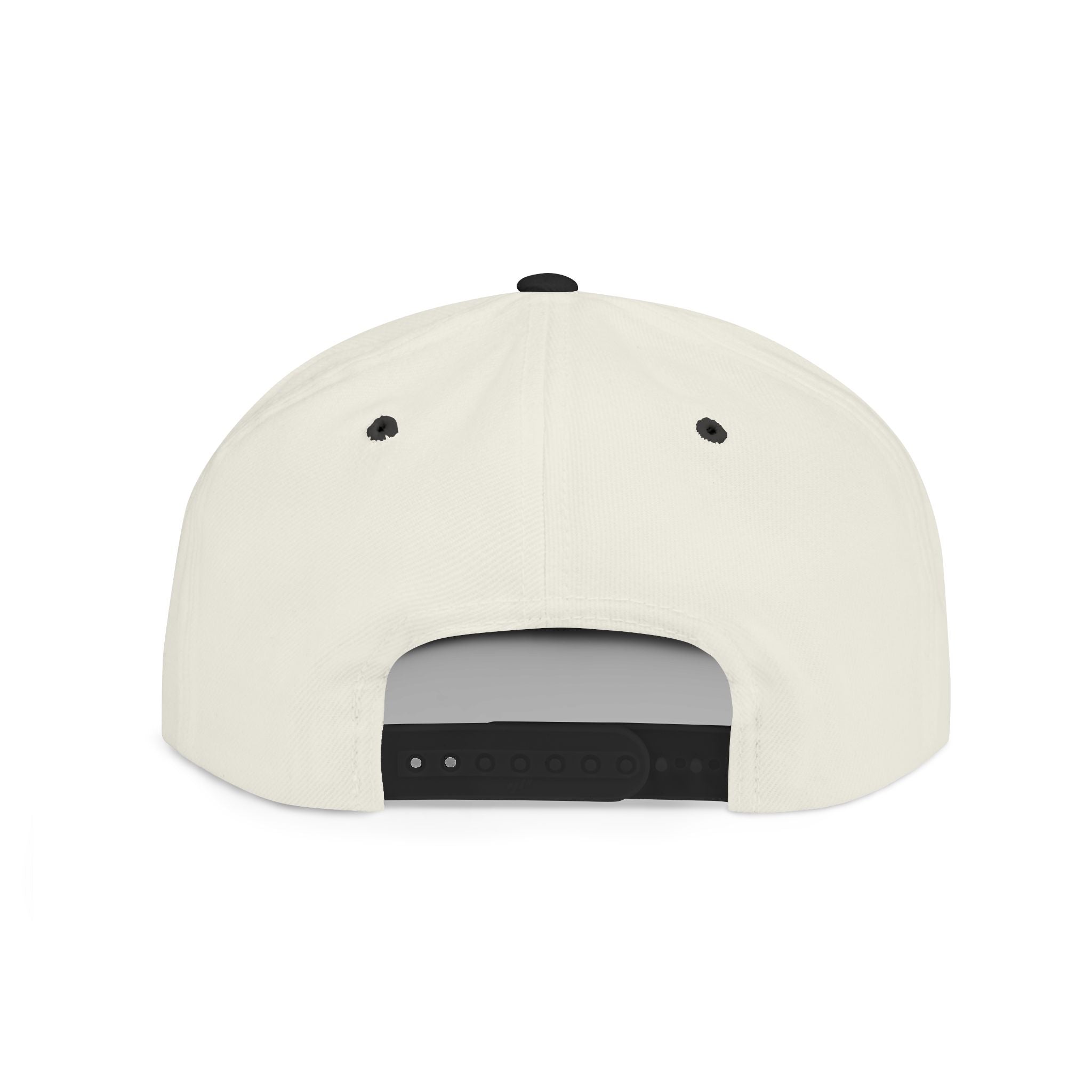 Pew Review logo Flat Bill Snapback | Minimal embroidered trucker cap