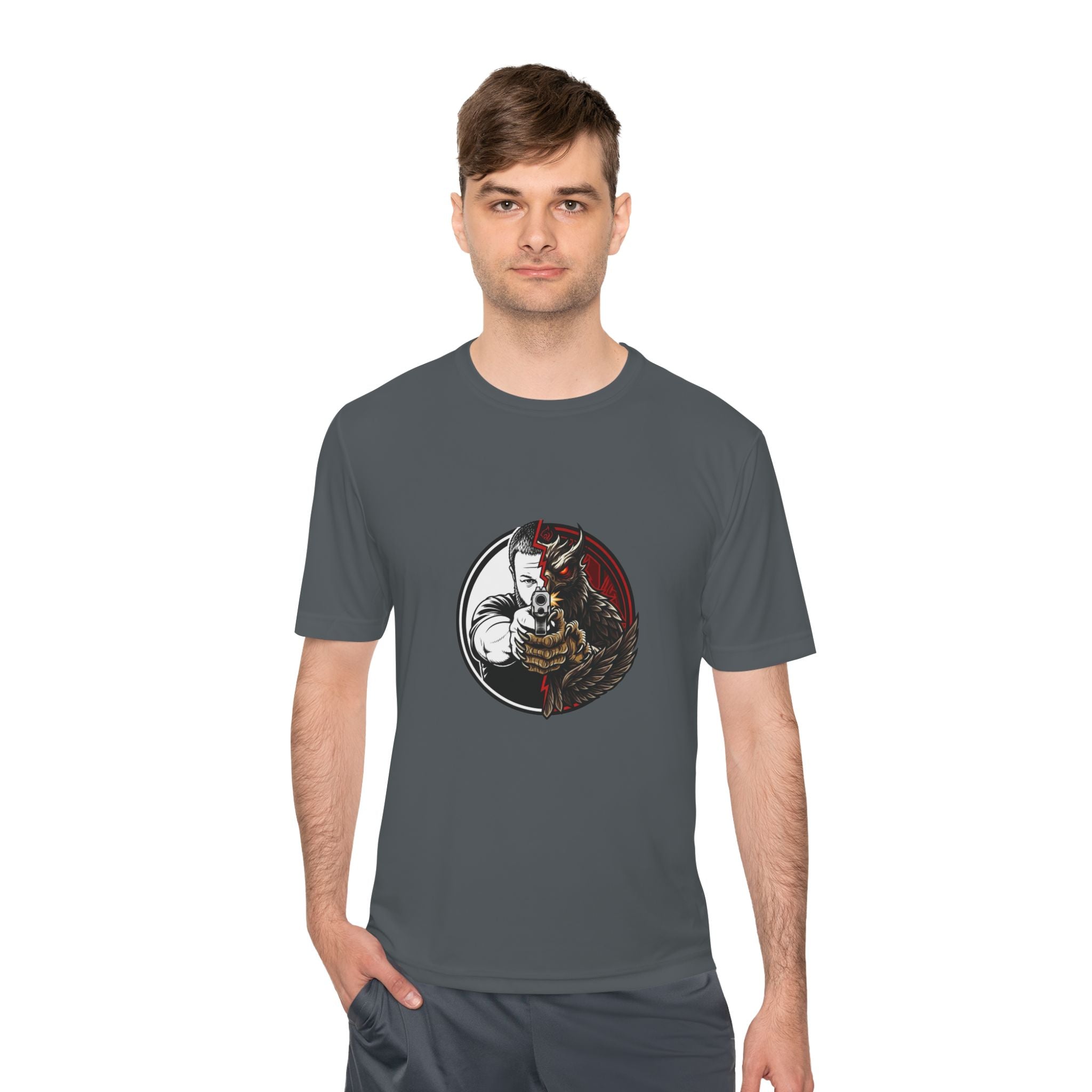 Pew Review Target Shooter Graphic Tee — Skull Gunslinger Design