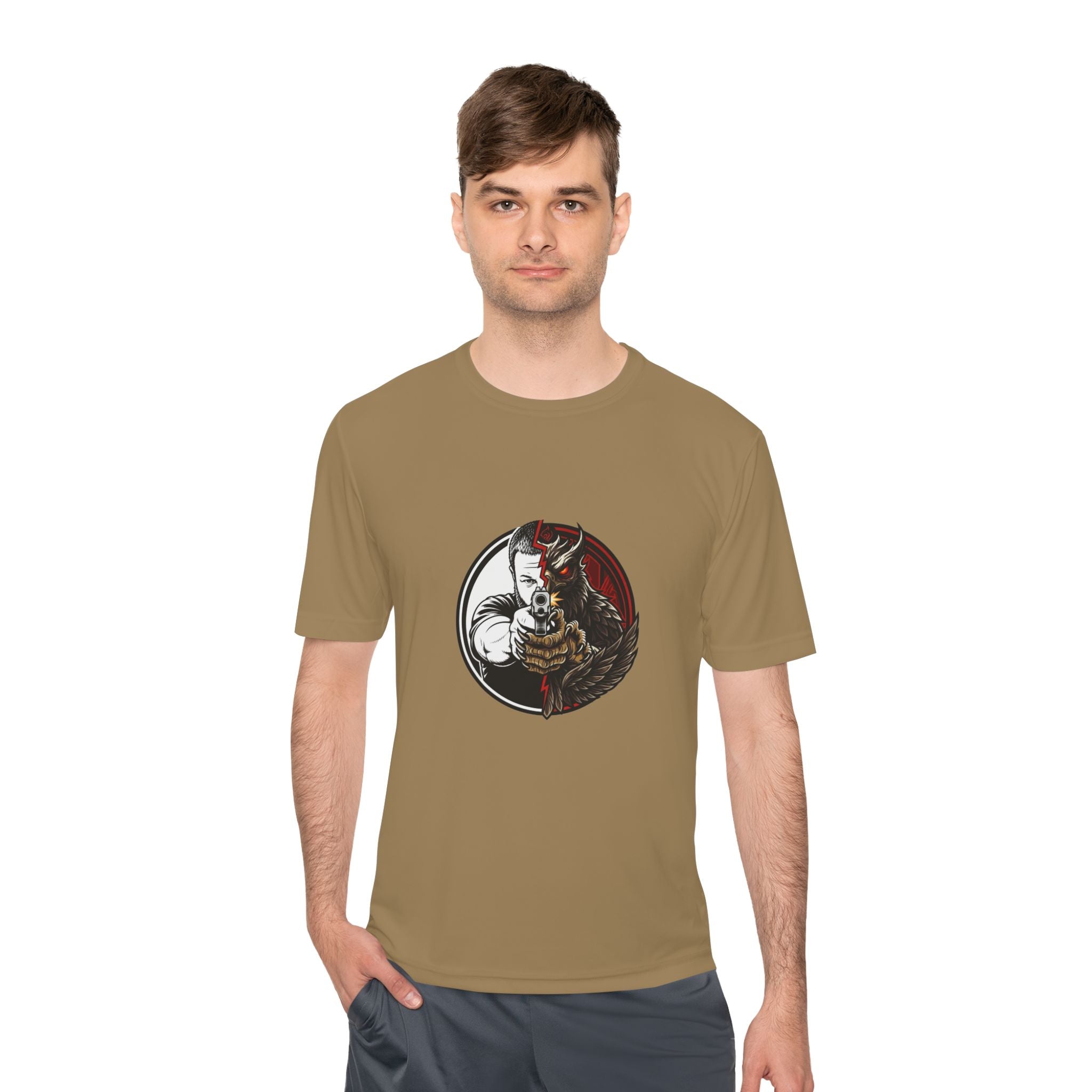 Pew Review Target Shooter Graphic Tee — Skull Gunslinger Design