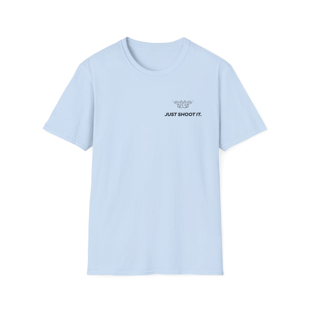 Just Shoot It T-Shirt | Minimal Typography Photography Tee