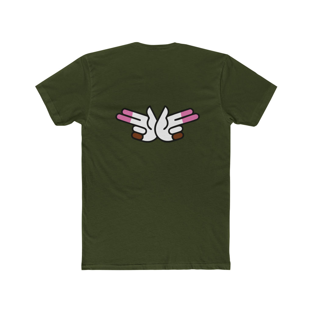 Peace Dove Graphic Tee — Retro Hands Holding Pink Candies