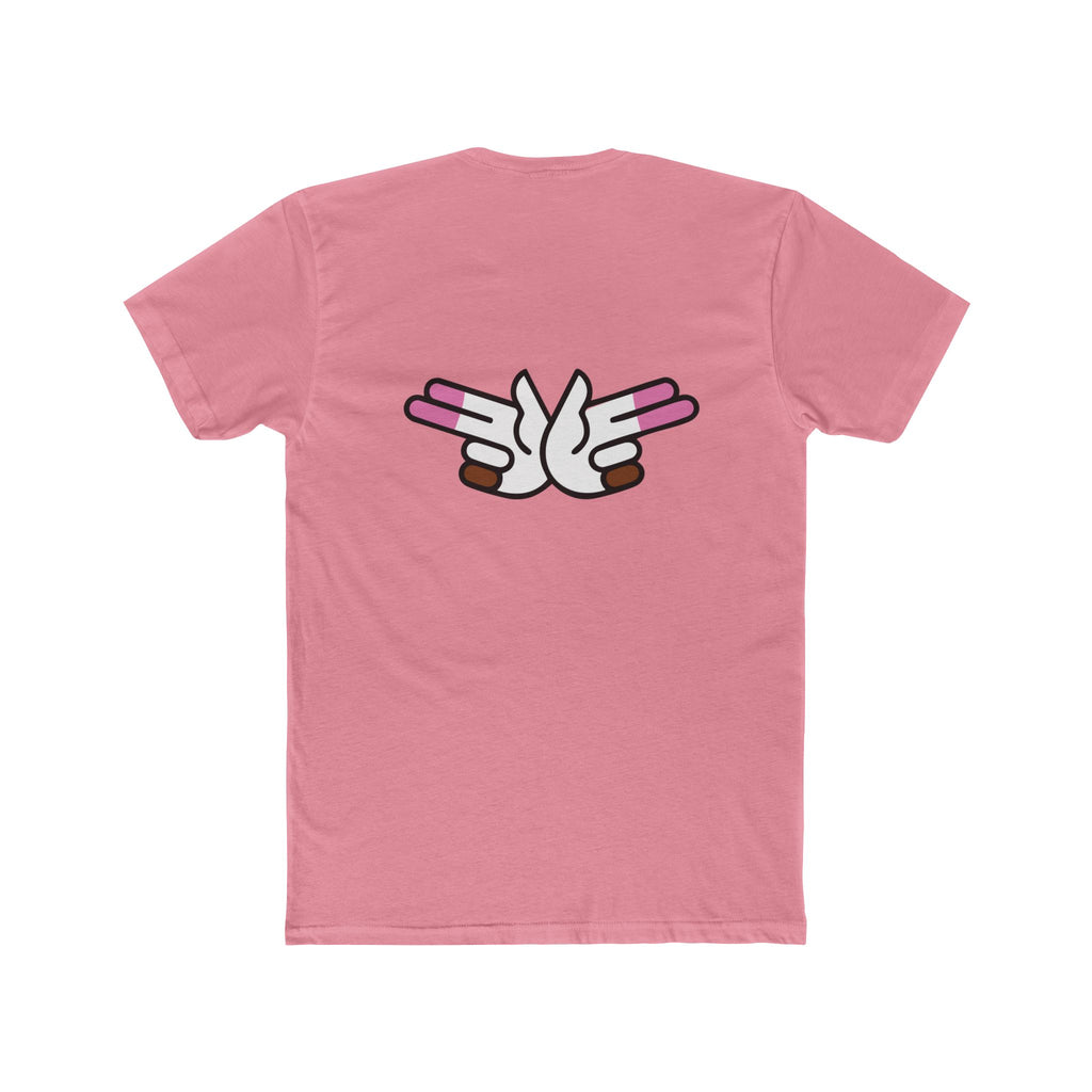 Peace Dove Graphic Tee — Retro Hands Holding Pink Candies
