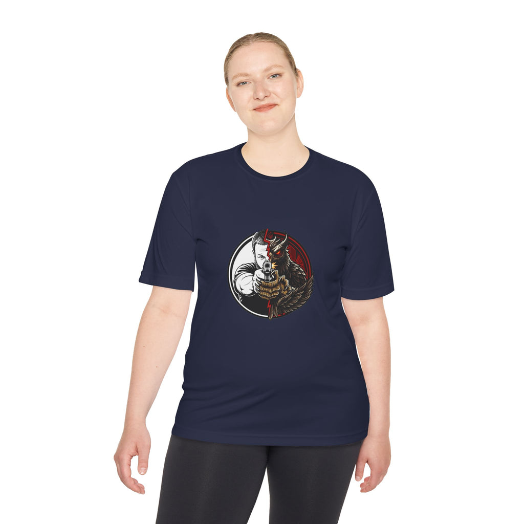 Pew Review Target Shooter Graphic Tee — Skull Gunslinger Design