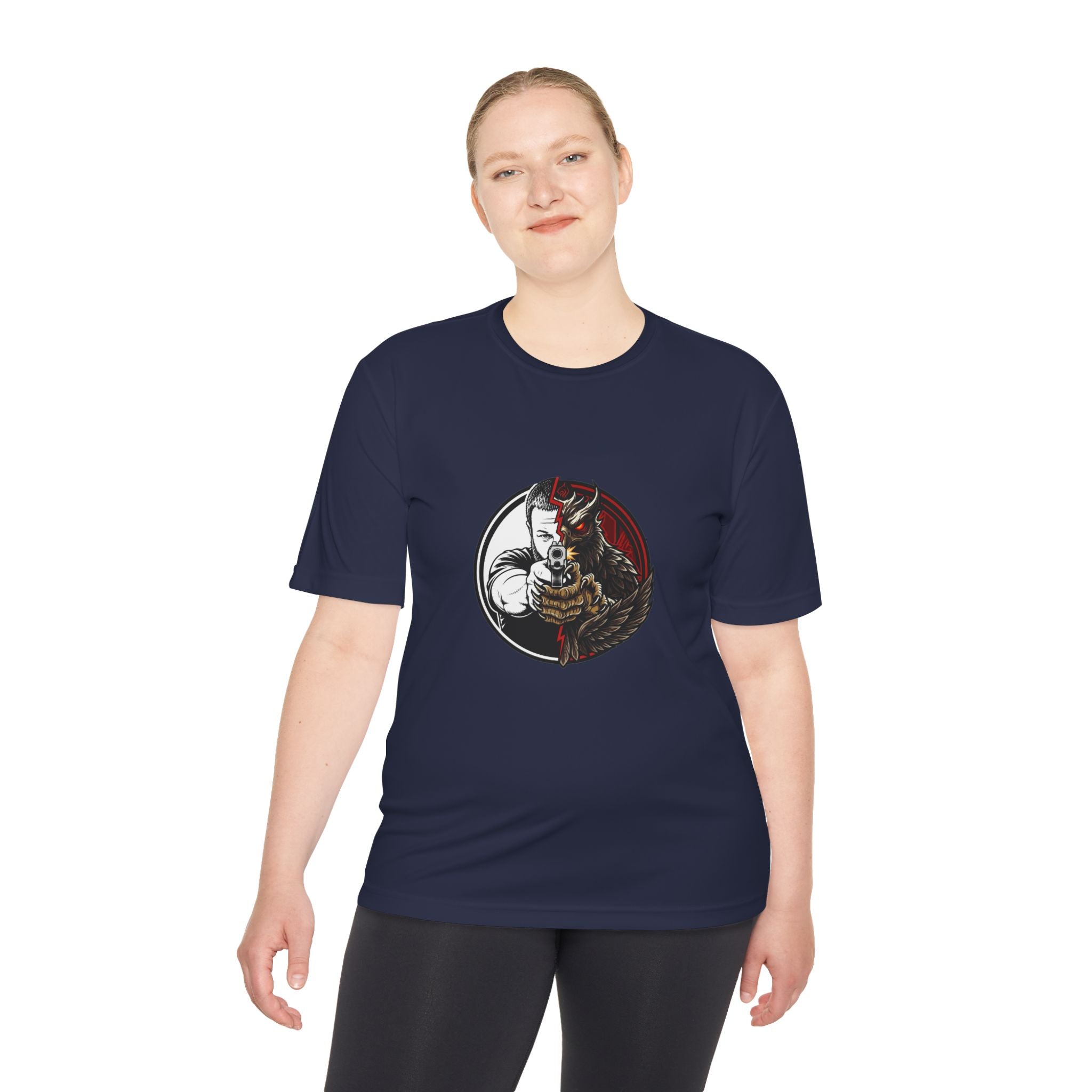 Pew Review Target Shooter Graphic Tee — Skull Gunslinger Design