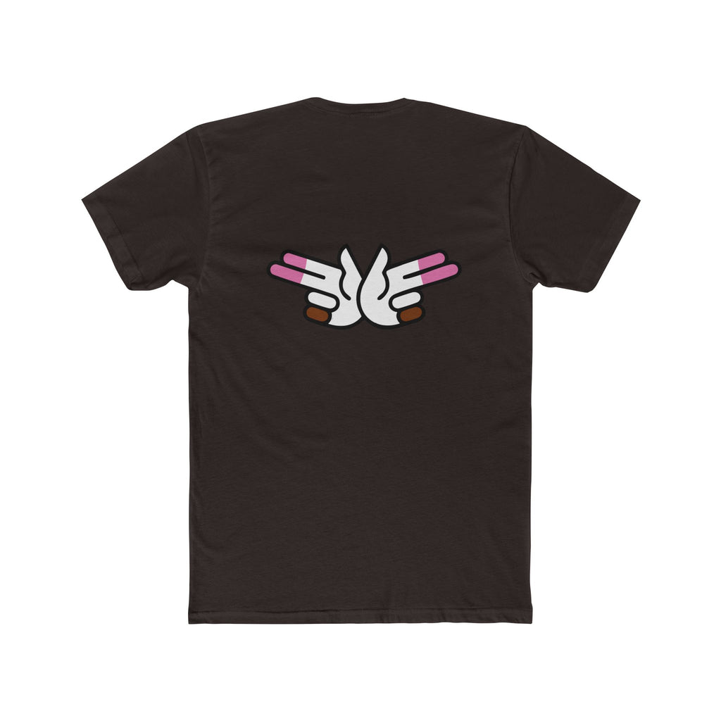 Peace Dove Graphic Tee — Retro Hands Holding Pink Candies