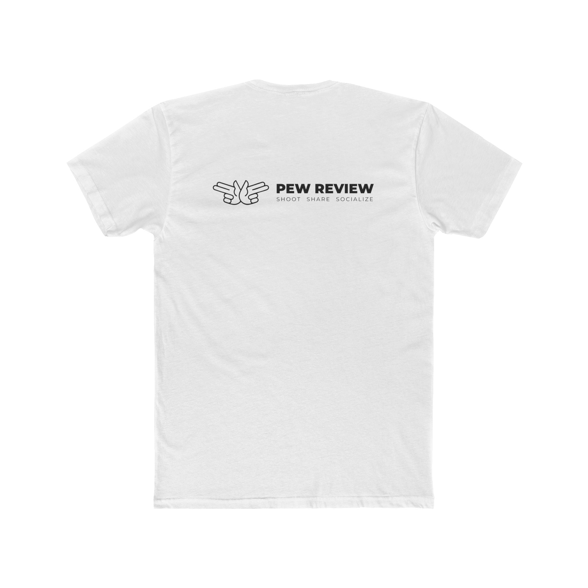 Pew Review Graphic Tee — Vintage Shooter Logo T-Shirt