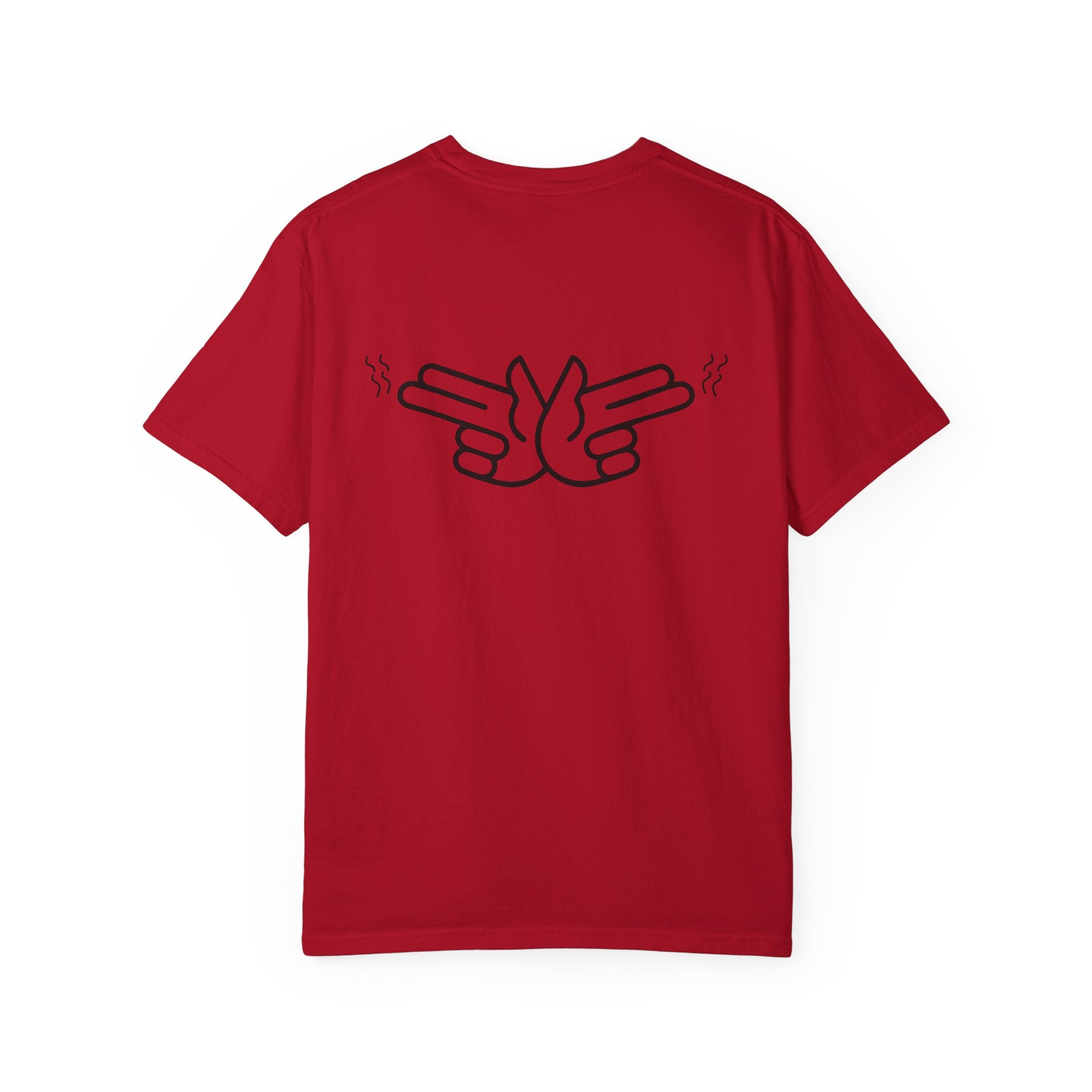 Pew Review logo tee T-Shirt | finger guns outline design