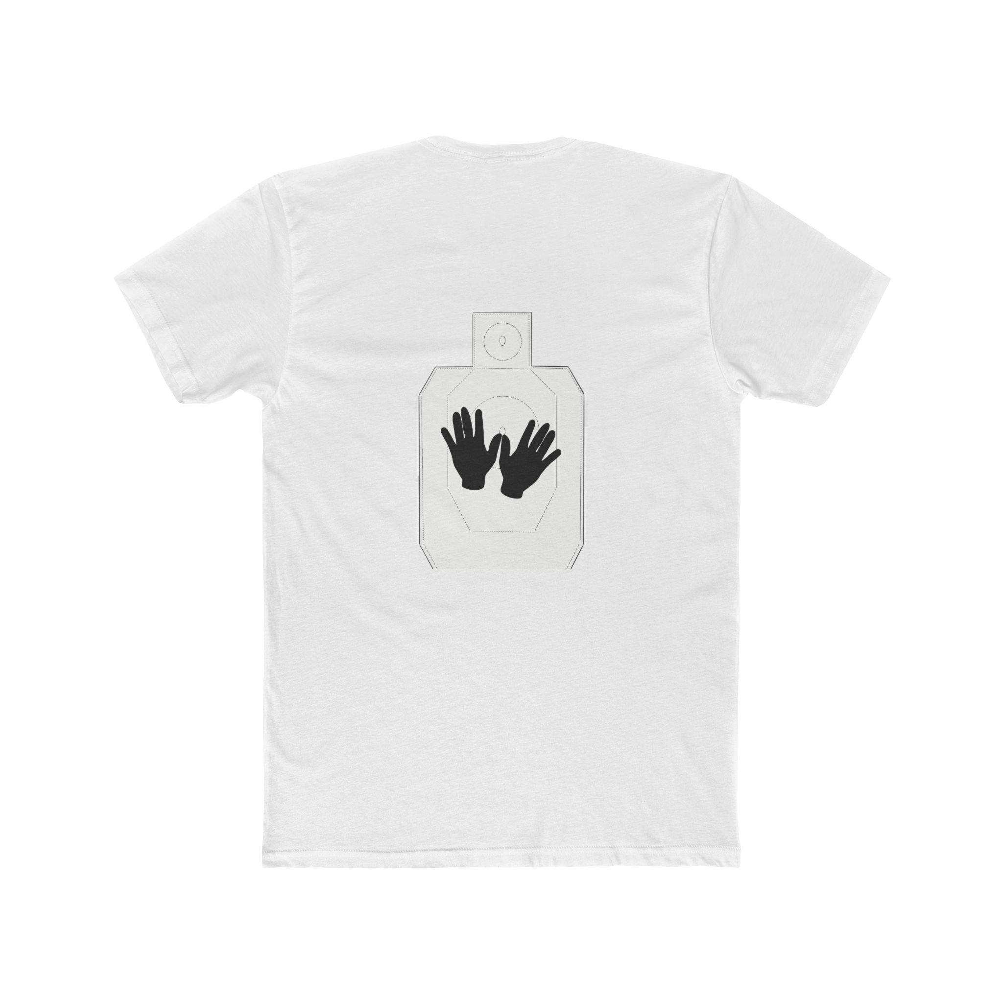 Just Shoot It text tee | Target Silhouette Hands back print T‑Shirt