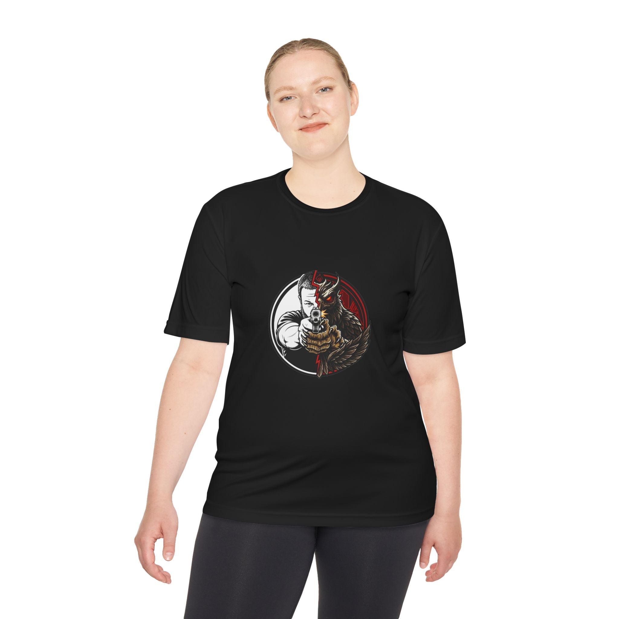 Pew Review Target Shooter Graphic Tee — Skull Gunslinger Design