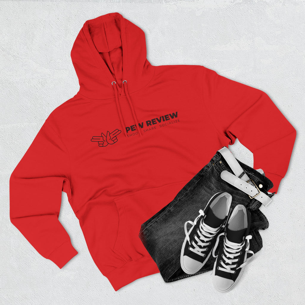 Peace Hand Gesture Hoodie | Minimal Line Art, FEW REVIEW Text