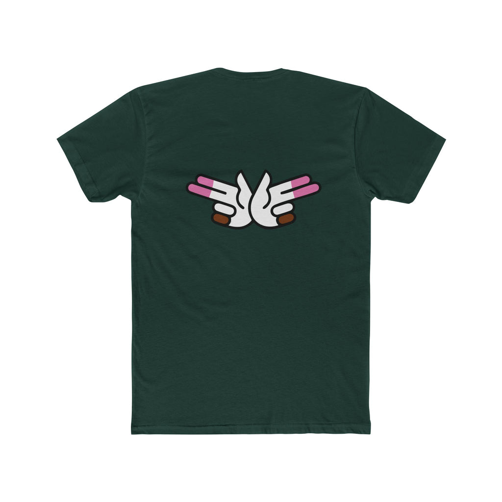 Peace Dove Graphic Tee — Retro Hands Holding Pink Candies