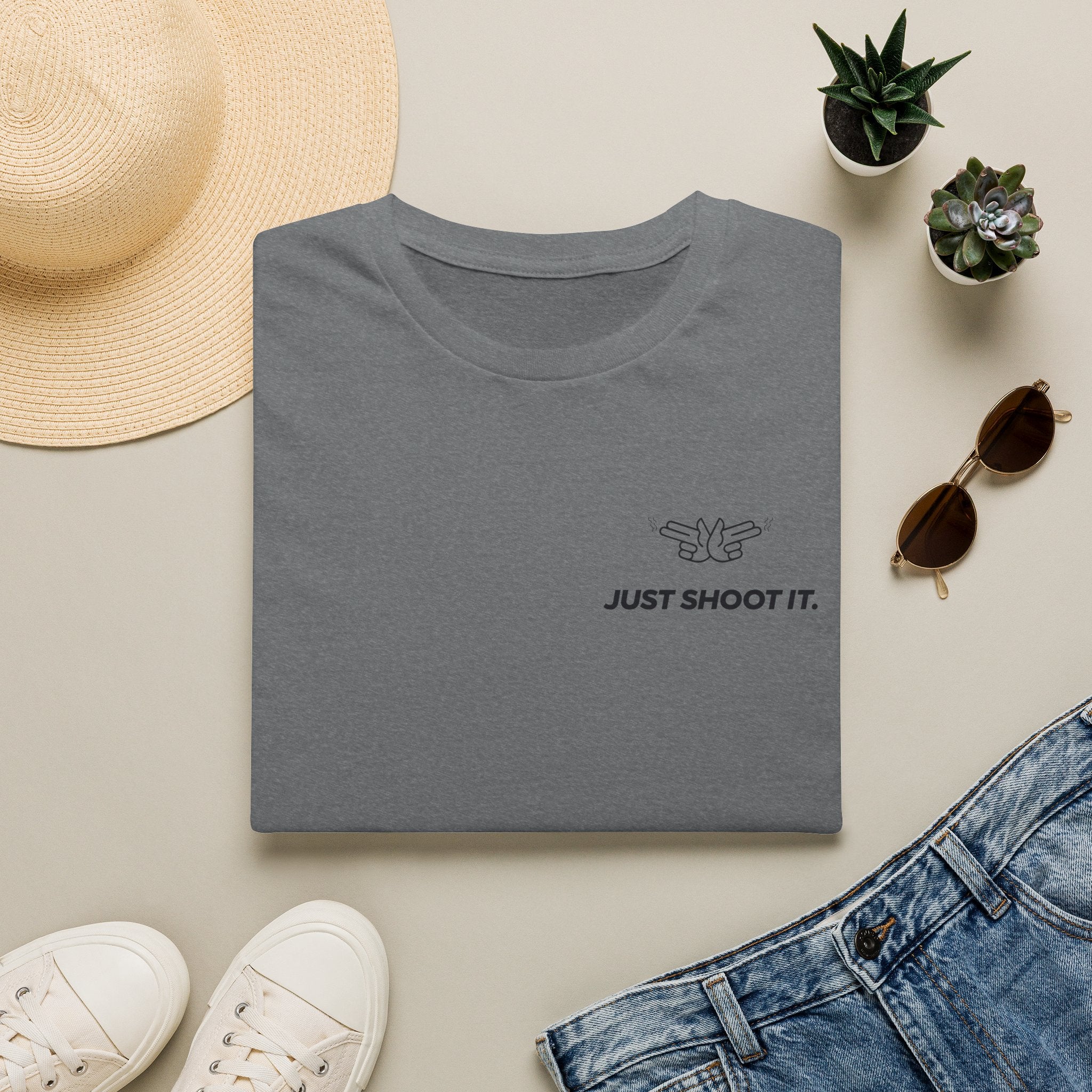 Just Shoot It T-Shirt | Minimal Typography Photography Tee