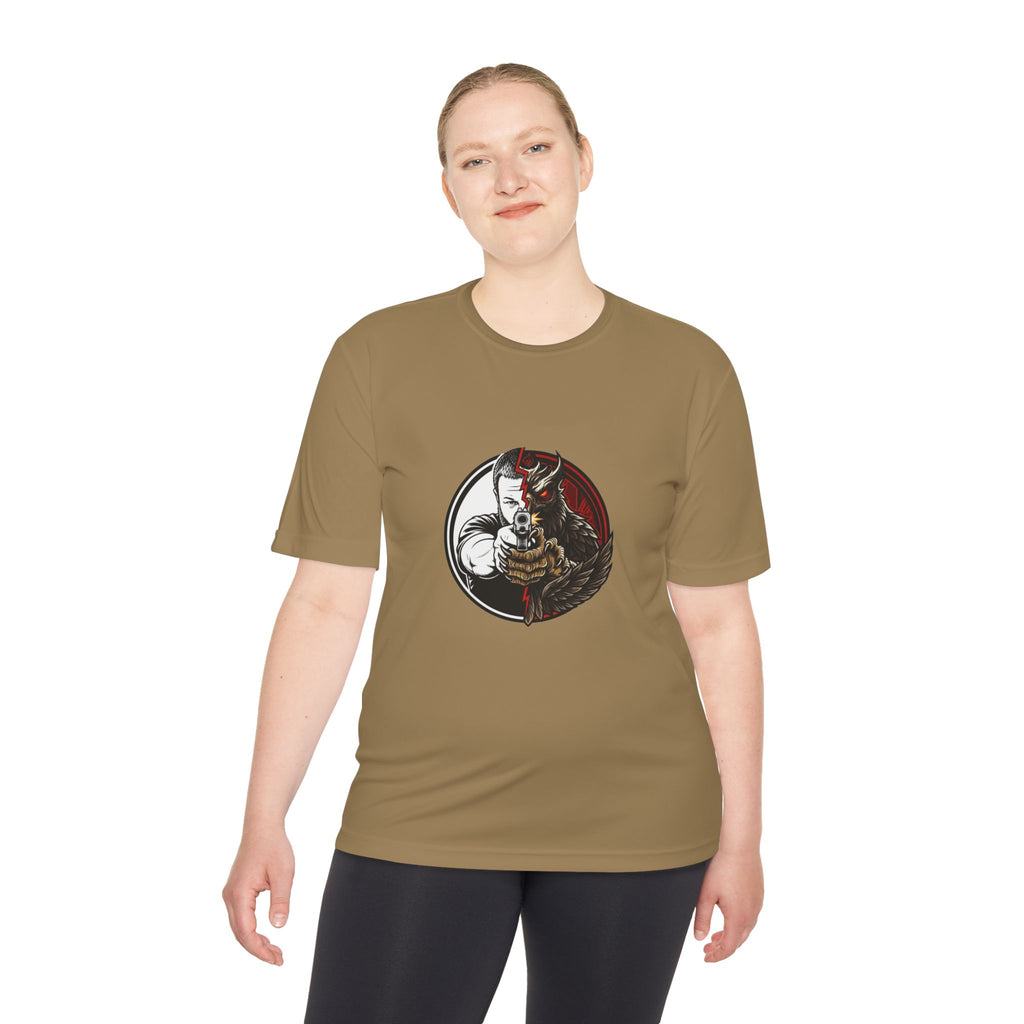 Pew Review Target Shooter Graphic Tee — Skull Gunslinger Design