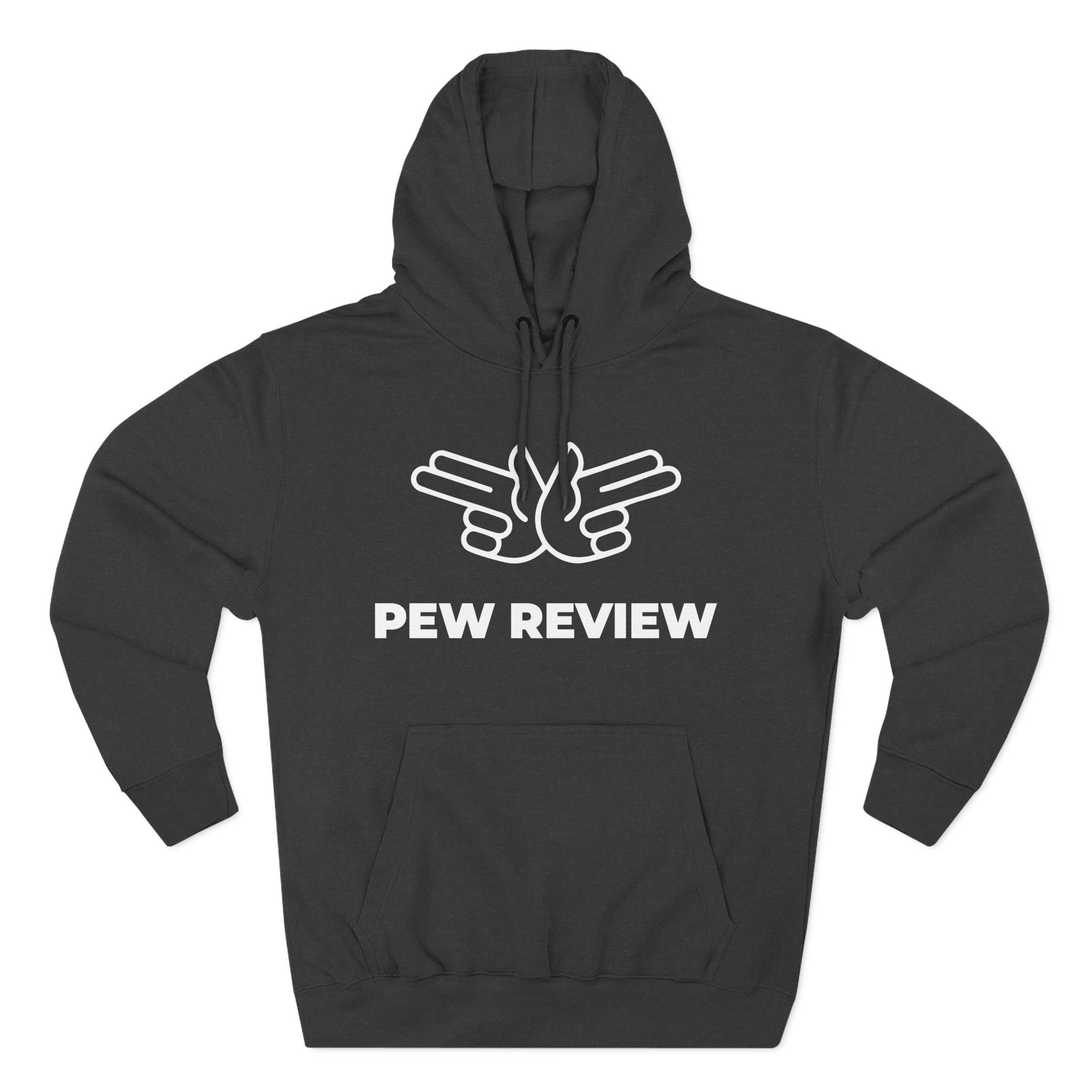Pew Review Hoodie — Graphic Hand Gesture Pullover