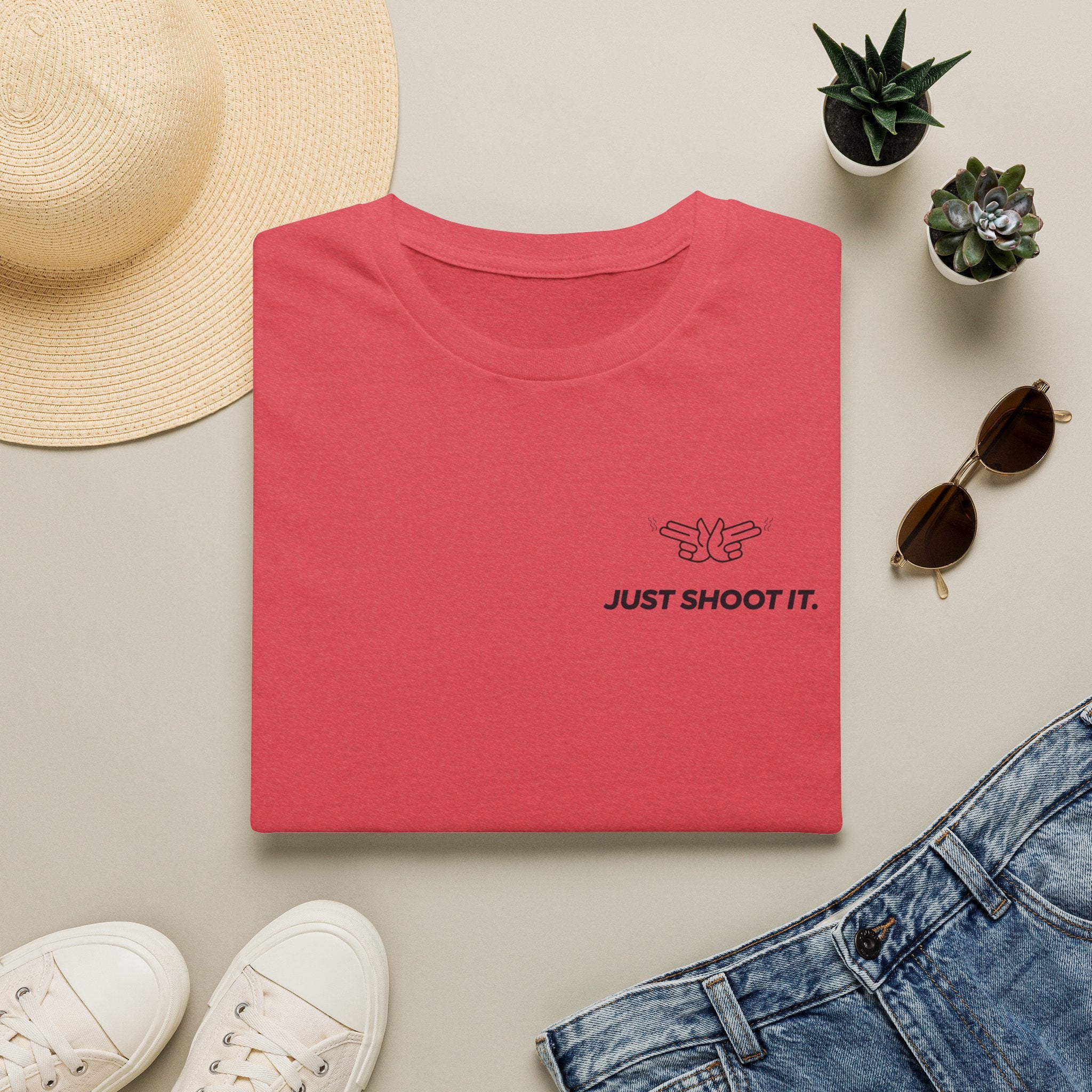 Just Shoot It T-Shirt | Minimal Typography Photography Tee