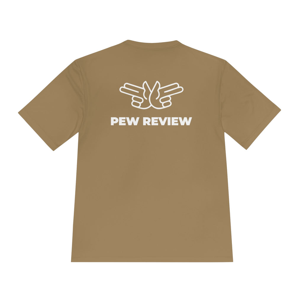 !stPointofPew/Pew Review Moisture-Wicking Tee — “Stay Armed Stay Blessed” Graphic
