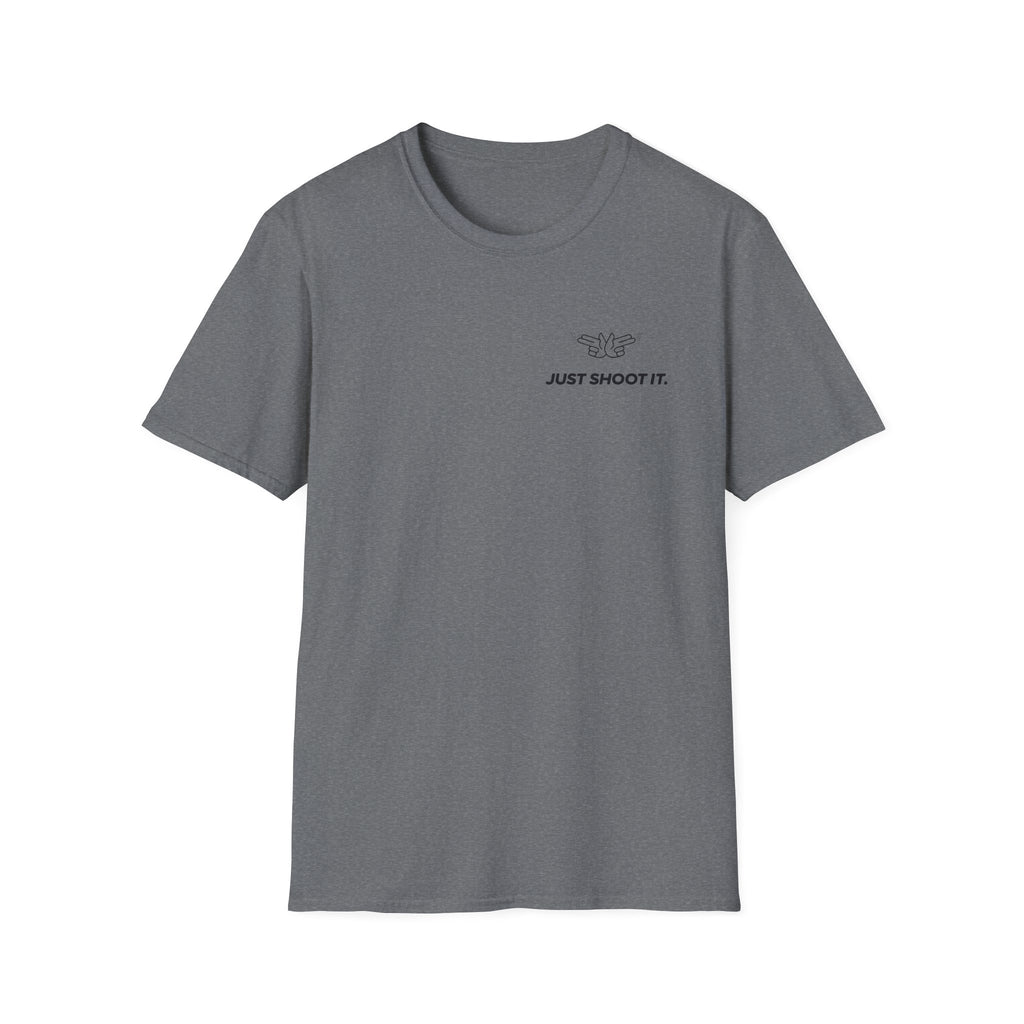 Just Shoot It T-Shirt | Minimal Typography Photography Tee