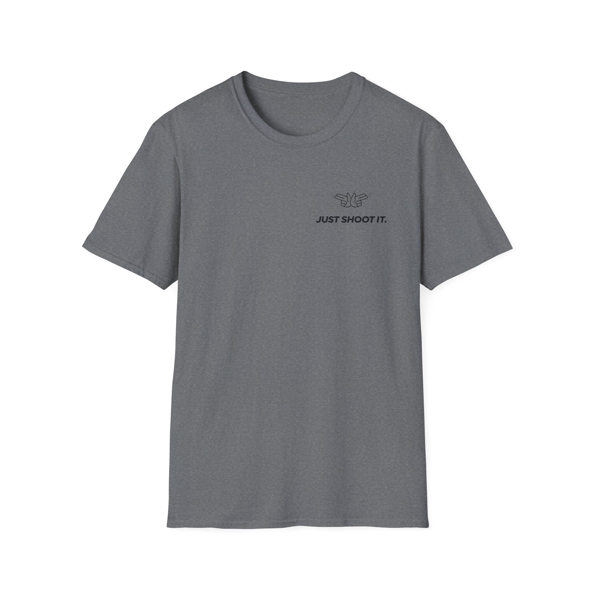 Just Shoot It T-Shirt | Minimal Typography Photography Tee