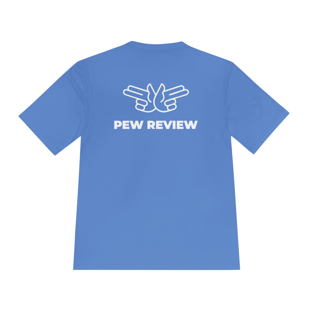 !stPointofPew/Pew Review Moisture-Wicking Tee — “Stay Armed Stay Blessed” Graphic