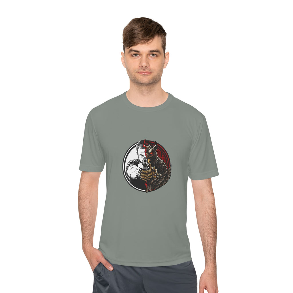 Pew Review Target Shooter Graphic Tee — Skull Gunslinger Design