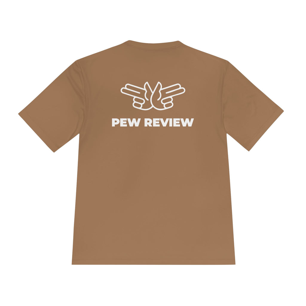 !stPointofPew/Pew Review Moisture-Wicking Tee — “Stay Armed Stay Blessed” Graphic