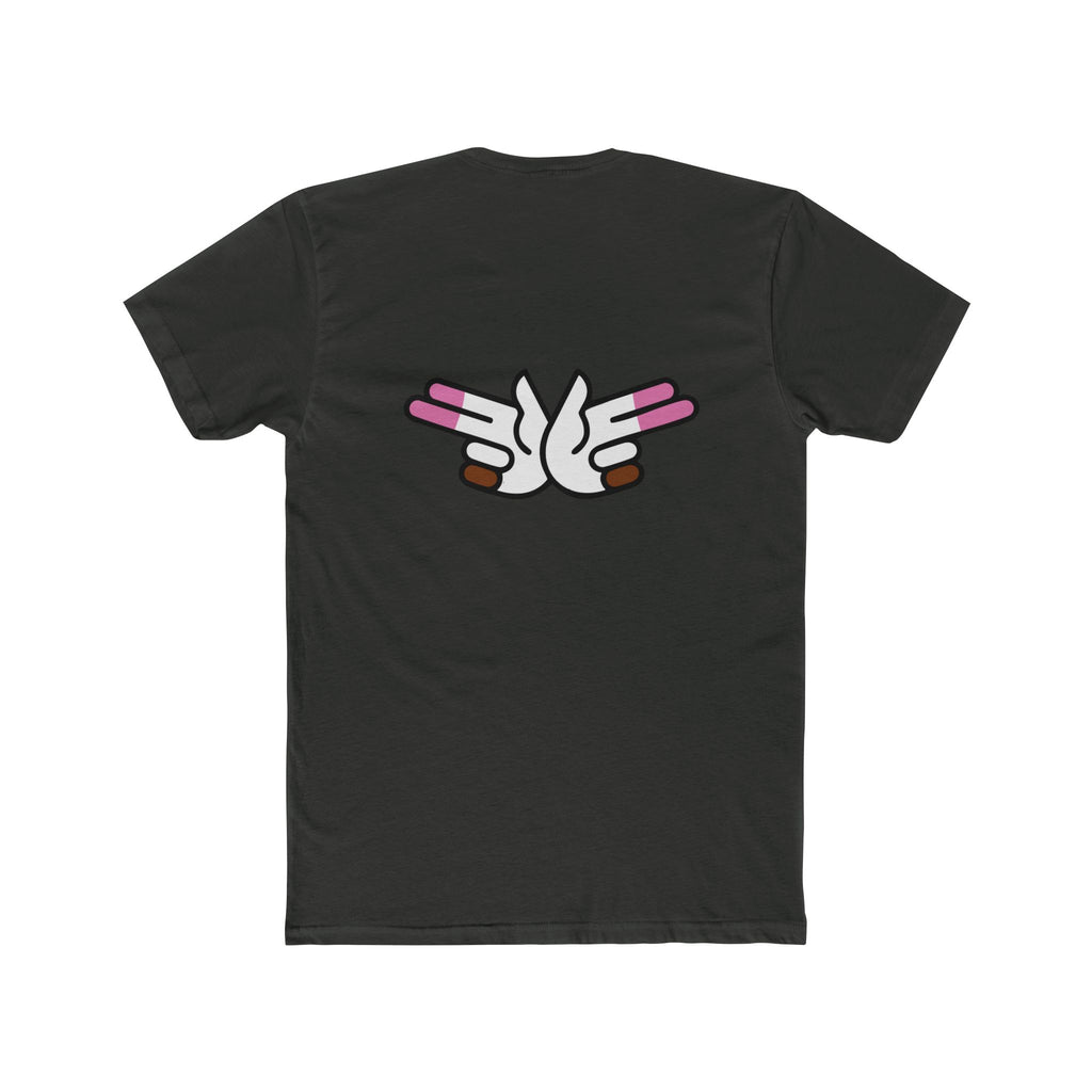 Peace Dove Graphic Tee — Retro Hands Holding Pink Candies