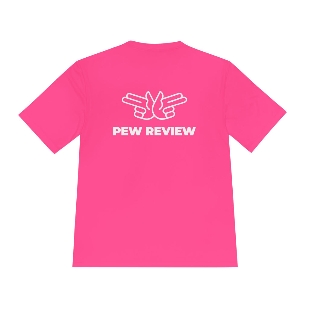 Pew Review Target Shooter Graphic Tee — Skull Gunslinger Design