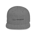 Pew Review logo Flat Bill Snapback | Minimal embroidered trucker cap