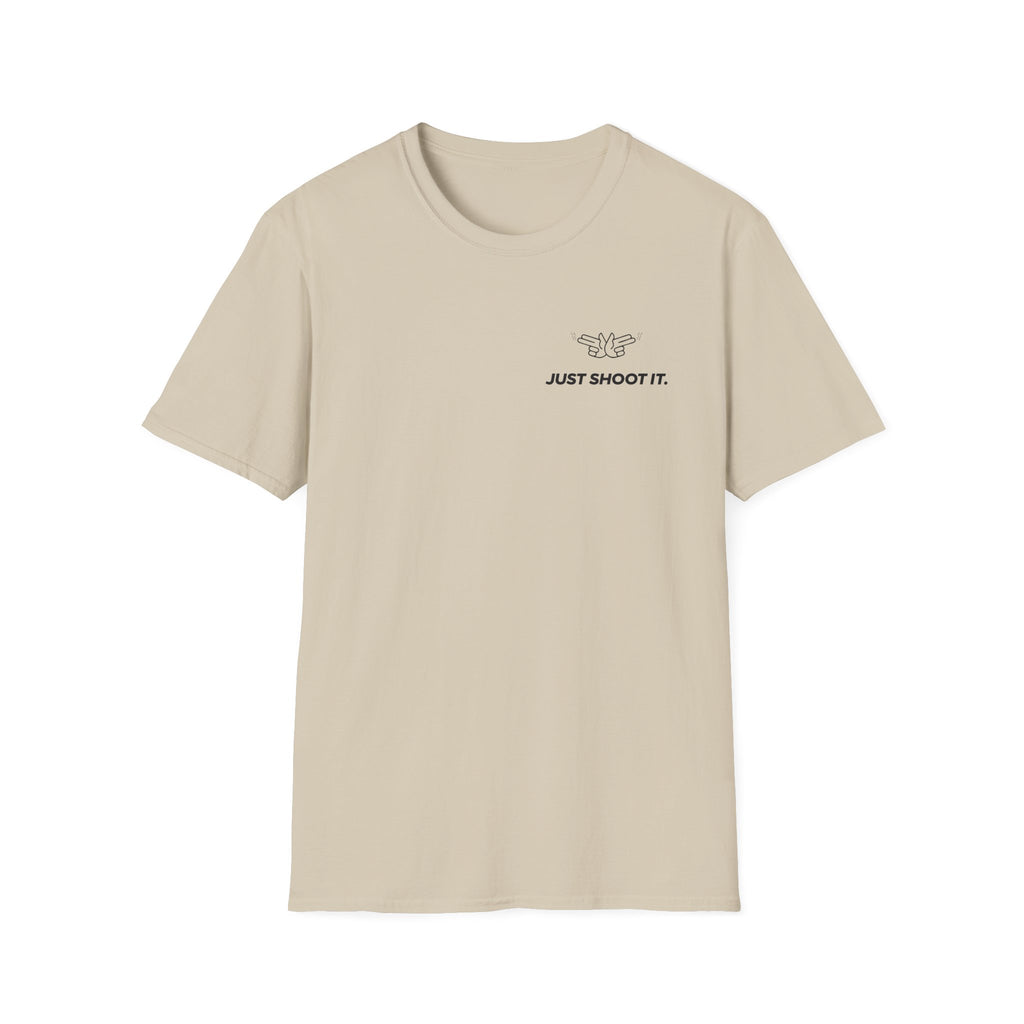 Just Shoot It T-Shirt | Minimal Typography Photography Tee