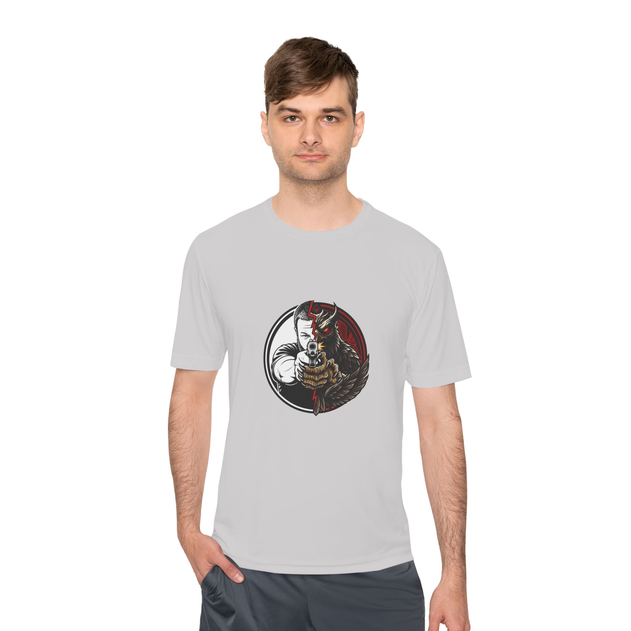 Pew Review Target Shooter Graphic Tee — Skull Gunslinger Design
