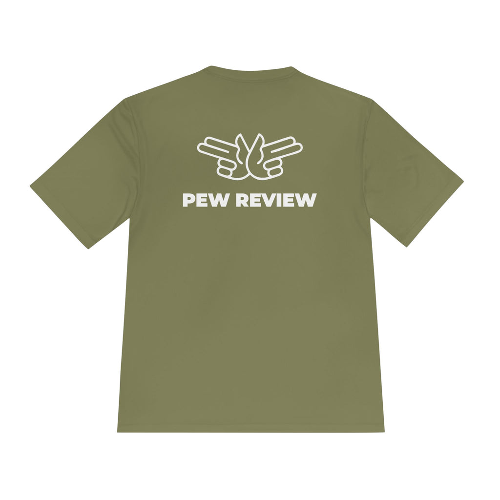 !stPointofPew/Pew Review Moisture-Wicking Tee — “Stay Armed Stay Blessed” Graphic