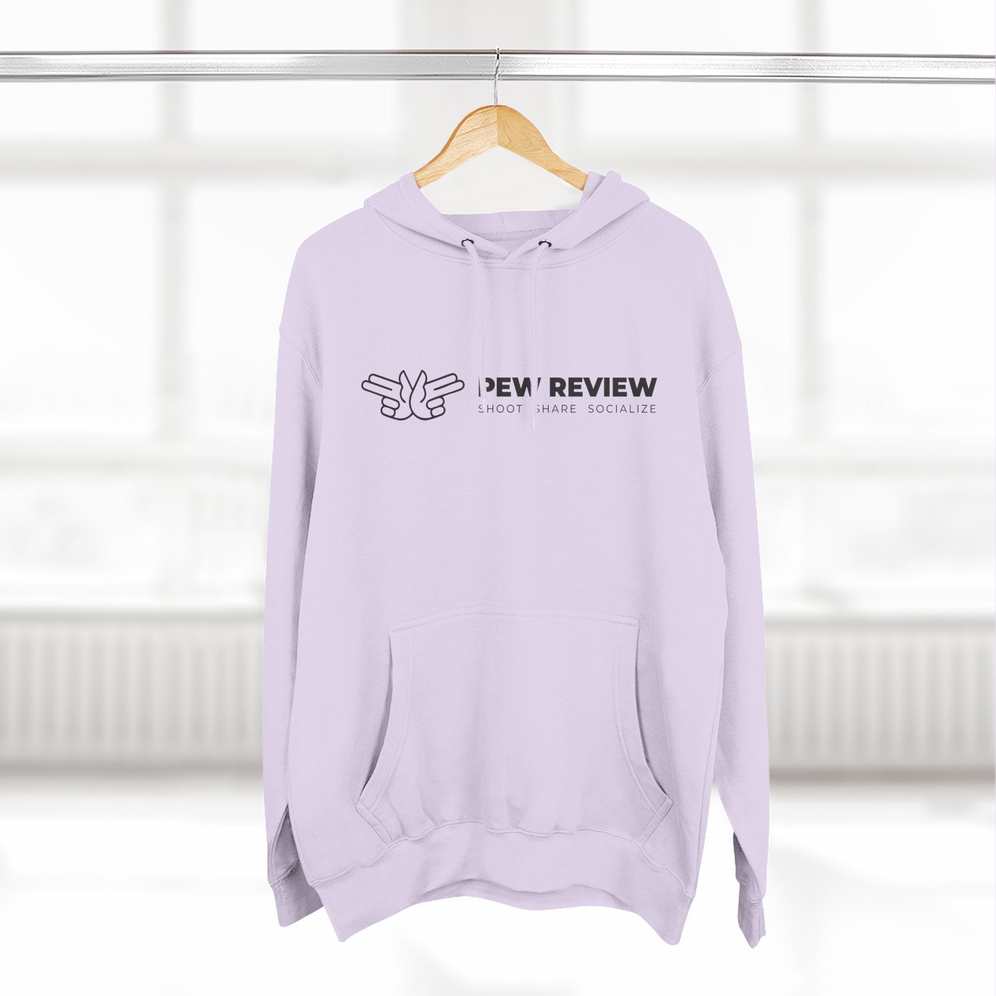 Peace Hand Gesture Hoodie | Minimal Line Art, FEW REVIEW Text