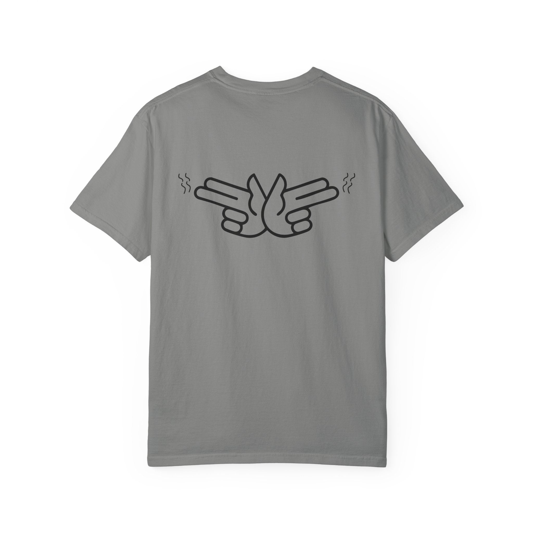 Pew Review logo tee T-Shirt | finger guns outline design