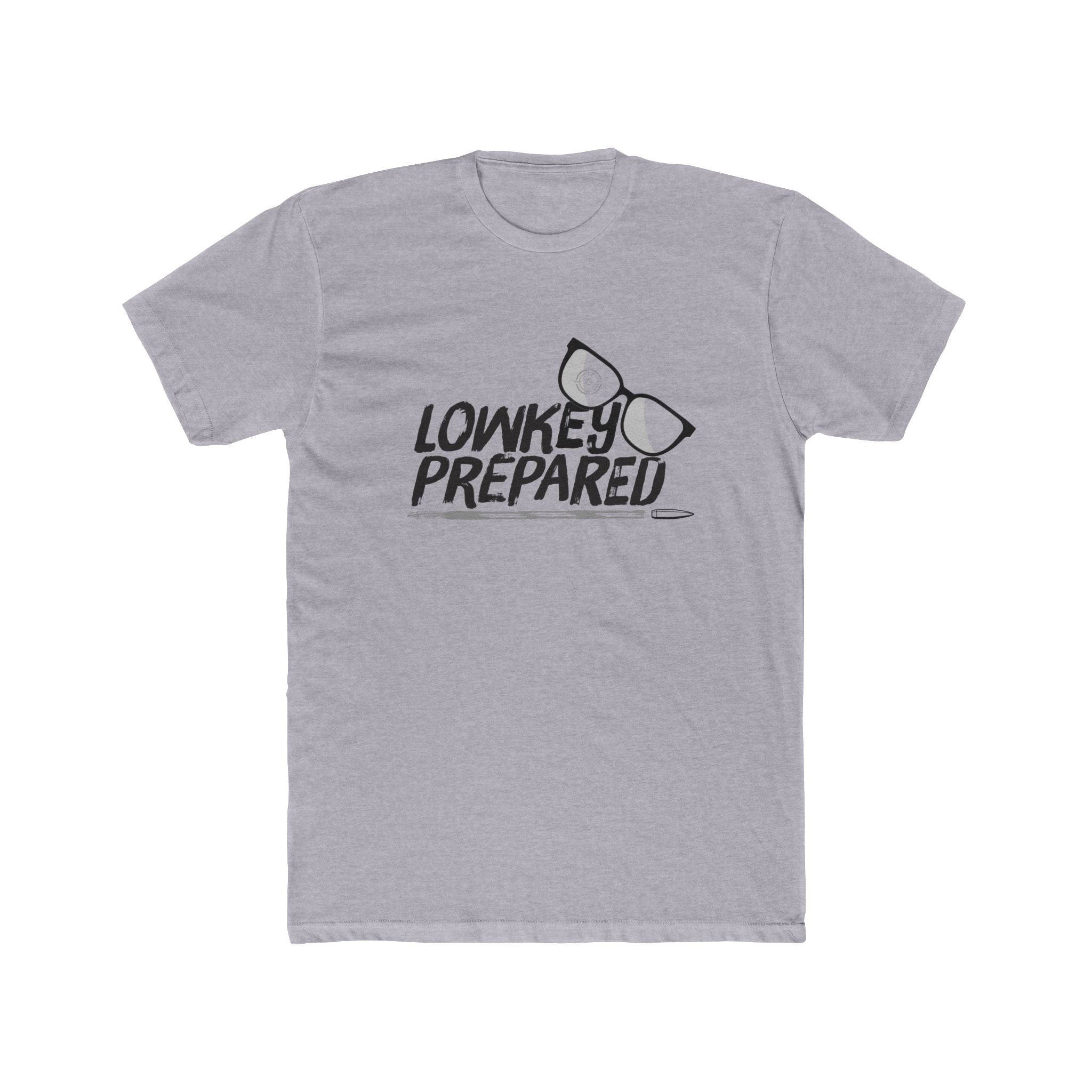 Lowkey Prepared Collab Tee — "Pew Review" Graphic Cotton Crew Shirt