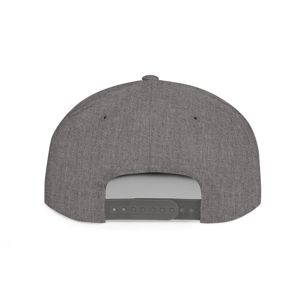 Pew Review logo Flat Bill Snapback | Minimal embroidered trucker cap
