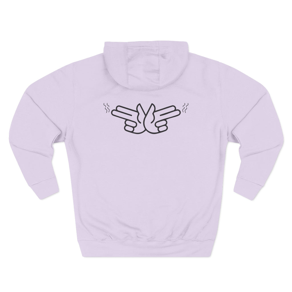 Peace Hand Gesture Hoodie | Minimal Line Art, FEW REVIEW Text